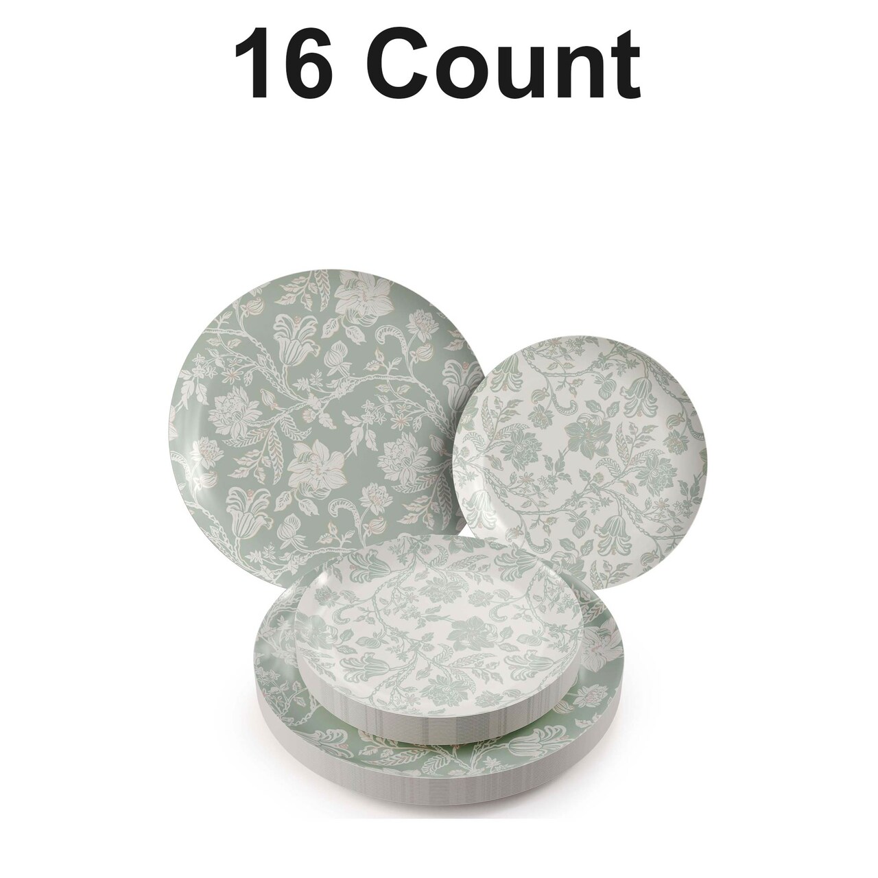 32 Count Gracy Design Elegant Paper Plates Combo Set Disposable Party Dinnerware 10 In. + 8 In.
